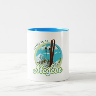 Megève Frankreich Ski Logo Zweifarbige Tasse