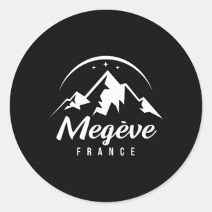 Megève Frankreich Skigebiet Skifahren Snowboarden Runder Aufkleber