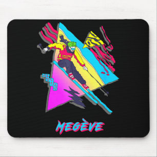 Megeve Retro-Ski-Design mit abstraktem Muster Mousepad