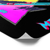 Megeve Retro-Ski-Design mit abstraktem Muster Poster (Ecke)