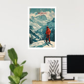 Megève Ski Poster - Frankreich 1 (Heimbüro)