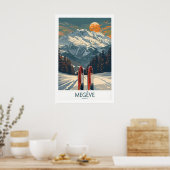 Megève Ski Print - Frankreich 1 Poster (Küche)