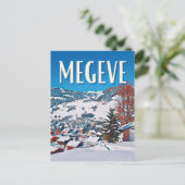 Megève Skistation Postkarte (Stehend Vorderseite)