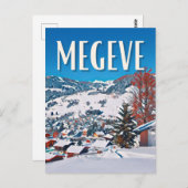 Megève Skistation Postkarte (Vorne/Hinten)