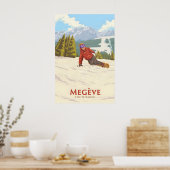 Megeve Snowboarden Reiseplakat Poster (Küche)