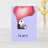 Megg: Ein niedlicher Panda - Herz, bin ich, Karte (Gelbe Blume)