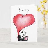 Megg: Ein niedlicher Panda - Herz, bin ich, Karte (Gelbe Blume)