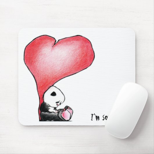 Megg: Ein niedlicher Panda - Herz, bin ich traurig Mousepad (Mit Mouse)