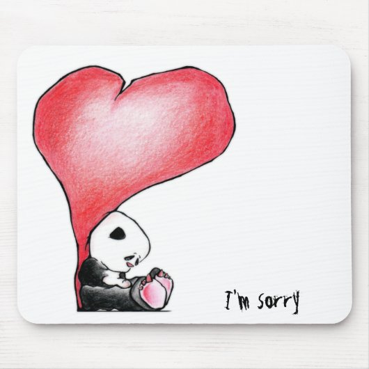 Megg: Ein niedlicher Panda - Herz, bin ich traurig Mousepad (Vorne)