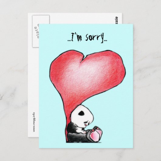 Megg: Ein niedlicher Panda - Herz, es tut mir leid Postkarte (Vorne/Hinten)