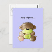 Megg: Ein niedlicher Teddybär - traurig, Postkarte (Vorne/Hinten)