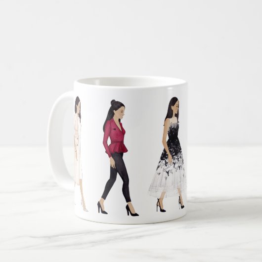Meghan Markle Marching Fashion Figures Tasse (Vorderseite Links)