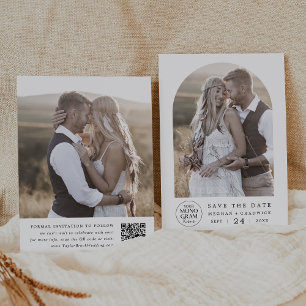 MEGHAN Monogram Foto Schwarz-weiß Einzigartige Hoc Save The Date