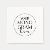 MEGHAN Monogram Schwarz-weiß Einfache Hochzeit Serviette (Vorderseite)