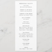 MEGHAN Monogram Schwarz-weiß Simple Modern Wedding Programm (Rückseite)