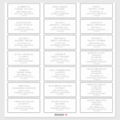 MEGHAN Schwarz-weiß Wedding Guest Address Labels (Blatt)