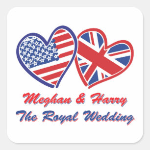 Meghan und Harry The Royal Wedding Quadratischer Aufkleber