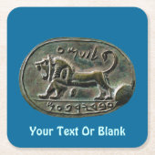 Megiddo-Siegel Rechteckiger Pappuntersetzer (Vorderseite)