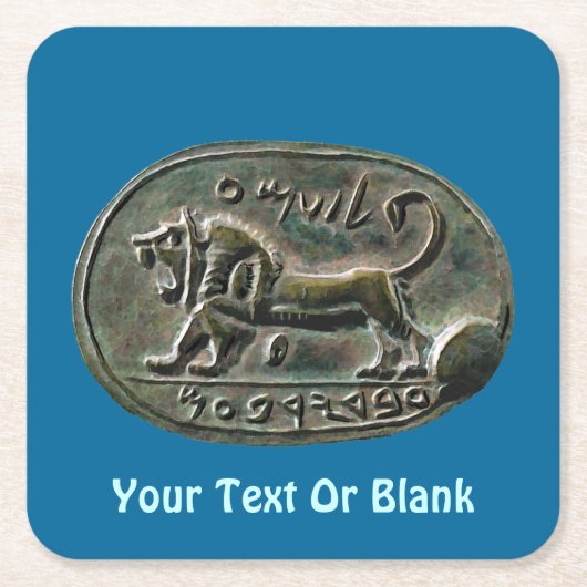 Megiddo-Siegel Rechteckiger Pappuntersetzer (Vorderseite)