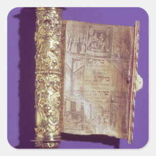 Megillah in einem silbernen Fall, Wien, c.1715 Quadratischer Aufkleber