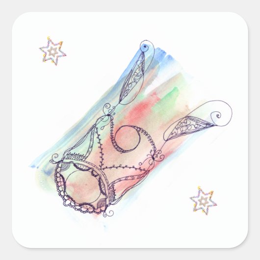 Megillah Scroll Case Purim Quadratischer Aufkleber (Vorderseite)