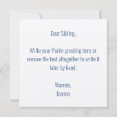 Megillat Esther Quote Hebrew für Purim feiern Einladung (Rückseite)