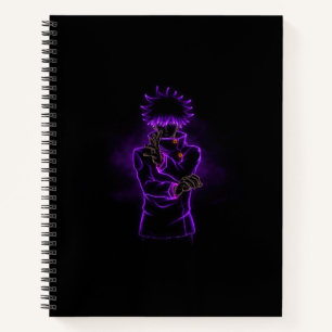 Megumi Fushiguro Anime Style Spiral Black Cover Notizblock