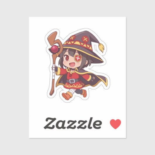 Megumin Chibi Explosion Magier Kunst Aufkleber (Blatt)