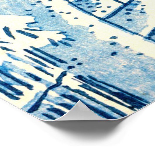 Meguro Drum Bridge und Sunset Hill 1857 Poster (Ecke)