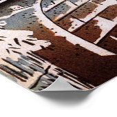 Meguro Drum Bridge und Sunset Hill, Hiroshige Poster (Ecke)