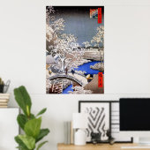 Meguro Drum Bridge und Sunset Hill, Hiroshige Poster (Heimbüro)