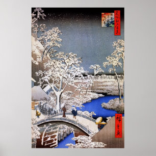 Meguro Drum Bridge und Sunset Hill, Hiroshige Poster