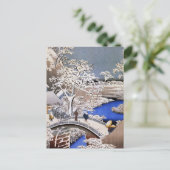 Meguro Drum Bridge und Sunset Hill, Hiroshige Postkarte (Stehend Vorderseite)