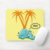 Meh. Alberner Blue Elephant Cartoon mit Google Eye Mousepad (Mit Mouse)