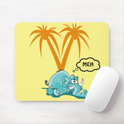 Meh. Alberner Blue Elephant Cartoon mit Google Eye Mousepad (Mit Mouse)