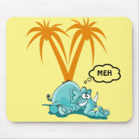Meh. Alberner Blue Elephant Cartoon mit Google Eye