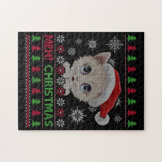 Meh Cat Christmas TShirt Puzzle (Horizontal)