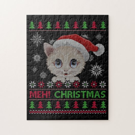 Meh Cat Christmas TShirt Puzzle (Vertikal)