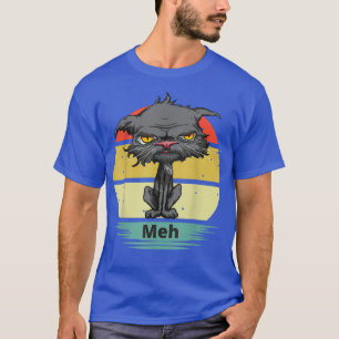 Meh Cat Funny gelangweilte Katze mit gelben Augen  T-Shirt