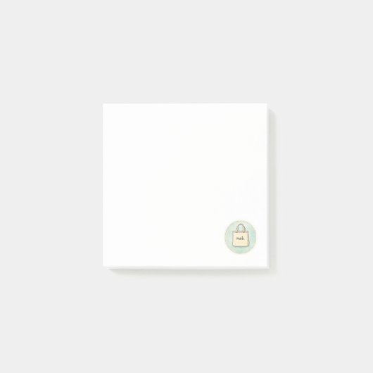 Meh-Einkaufstasche Post-it-Notizen Post-it Klebezettel (Vorderseite)