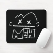 Meh Funny Face Emoji Mousepad (Mit Mouse)