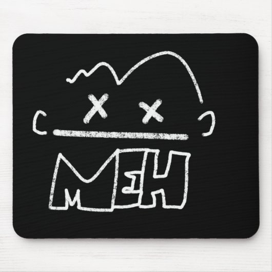 Meh Funny Face Emoji Mousepad (Vorne)