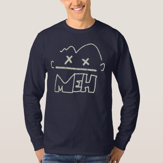 Meh Funny Face Emoji T-Shirt (Vorderseite)