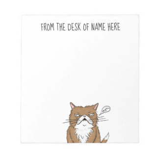 Meh Funny Grumpy Cat Zeichnend Notizblock