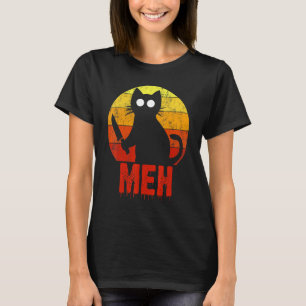 Meh Halloween-Katze Gruselig Horror Messer Blutig T-Shirt