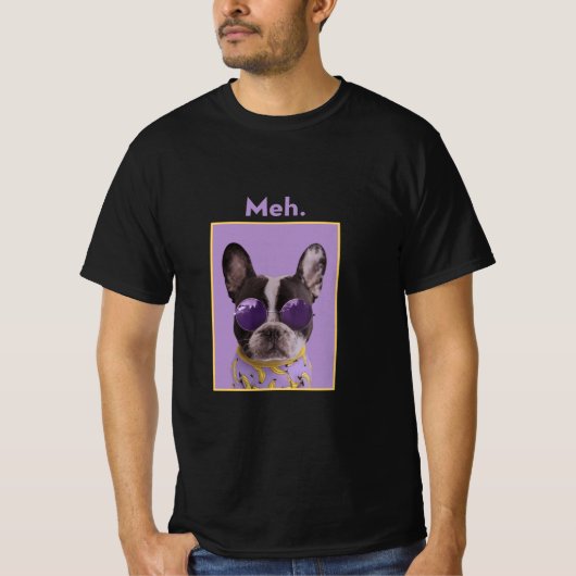 Meh lustiger Hund Meme T-Shirt (Vorderseite)