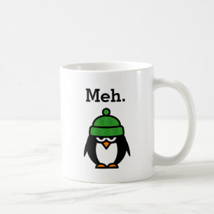 Meh meme lustige Apathiezitat Penguin-Kaffee-Tasse Kaffeetasse