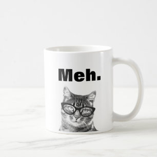 Meh Meme lustiges Apathie-Zitat Katze Tasse