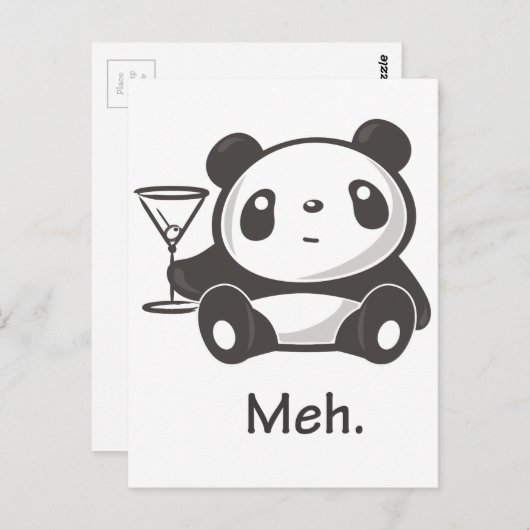 Meh Panda Postkarte (Vorne/Hinten)