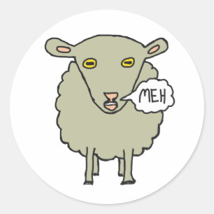 Meh Sheep Runder Aufkleber